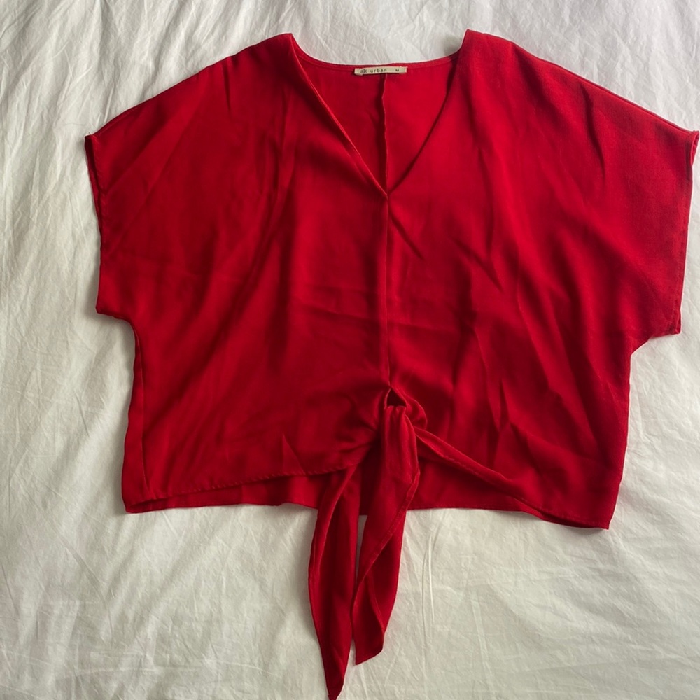 Tie front light blouse